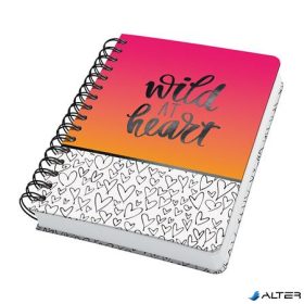   Spirálfüzet, 168x215 mm, pontrácsos, 120 lap, keményfedeles, SIGEL 'Jolie', Wild Hearts