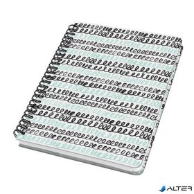   Spirálfüzet, 162x215 mm, pontrácsos, 60 lap, keményfedeles, SIGEL 'Jolie', Curly Mint