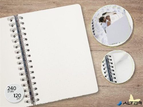 Spirálfüzet, 168x215 mm, pontrácsos, 120 lap, keményfedeles, SIGEL 'Jolie Eucalyptus Night'