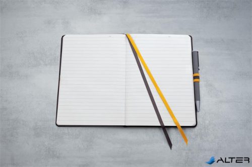 Jegyzetfüzet, exkluzív, A5, vonalas, 88 lap, keményfedeles, SIGEL "Linescape", fekete-sárga