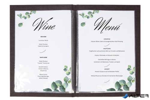Étlaptartó, A4, keményfedeles, SIGEL „MENU”, antracit