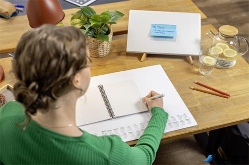 Spirálfüzet, A5, kockás, 80 lap, puhafedeles, SIGEL 'Quicknote', kék-szürke