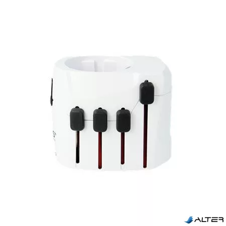 Adapter, világutazóknak, földelt, SKROSS