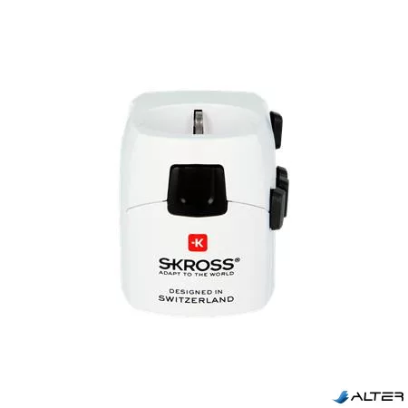 Adapter, világutazóknak, földelt, SKROSS