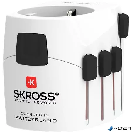 Adapter, világutazóknak, földelt, SKROSS