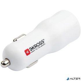 Autós töltő, 1xUSB-A, 1xUSB-C PD, 20W, SKROSS