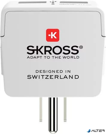 Adapter, Egyesült Államokba utazóknak, USB, földelt, SKROSS
