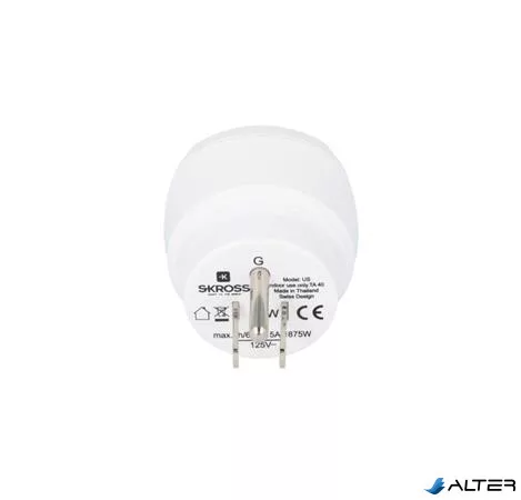 Adapter, Egyesült Államokba utazóknak, földelt, SKROSS