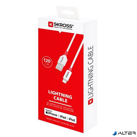 USB kábel, USB-A - Lightning (Apple), 1,2m, SKROSS, fehér