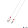 Töltőkábel, USB-A/Lightning (Apple),  2m, SKROSS, fehér