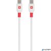 Töltőkábel, USB-C/USB-C, 1,2m, SKROSS, fehér
