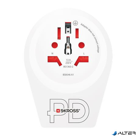 Adapter, Európába utazóknak, USB-C, gyorstöltés, földelt, SKROSS