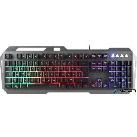   Billentyűzet, vezetékes, gaming, fém, USB, HUN, SPEEDLINK "LUNERA RGB Rainbow", fekete