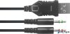 Fejhallgató, mikrofonnal, vezetékes, gaming, 2x3.5 mm jack + USB-A, SPEEDLINK "Voltor LED", fekete