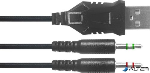 Fejhallgató, mikrofonnal, vezetékes, gaming, 2x3.5 mm jack + USB-A, SPEEDLINK 'Voltor LED', fekete