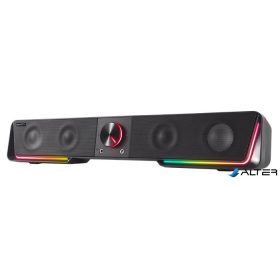   Hangszóró, 12W, 2x3.5 mm jack + USB-A, SPEEDLINK "GRAVITY RGB Stereo Soundbar", fekete