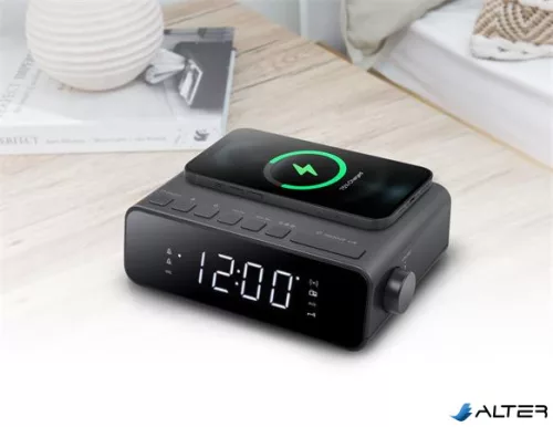 Rádió, órás, telefontöltős, MUSE, "M-175WI", fekete