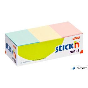   Öntapadó jegyzettömb, 38x51 mm, 12x100 lap, STICK N, pasztell színek