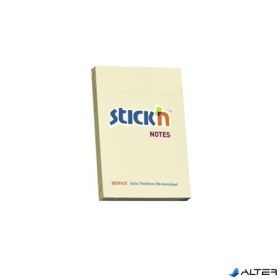   Öntapadó jegyzettömb, 76x51 mm, 100 lap, STICK N, pasztellsárga