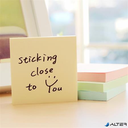 Öntapadó jegyzettömb, 76x76 mm, 100 lap, STICK N, pasztellsárga