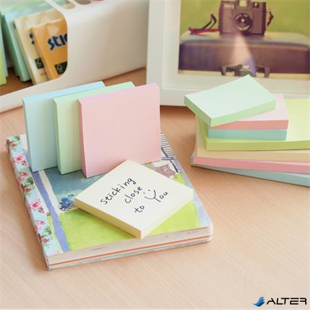 Öntapadó jegyzettömb, 76x76 mm, 100 lap, STICK N, pasztellsárga