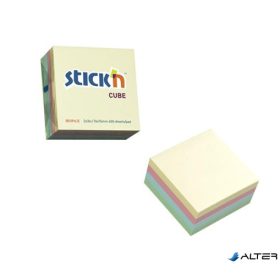   Öntapadó kockatömb, 76x76mm, 400 lap, STICK N, pasztell szivárvány