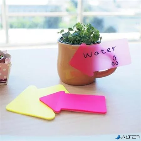 Jelölőcímke, nyíl, műanyag, 2x30lap, 76x50mm, STICK N, neon színek