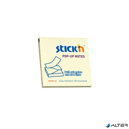 Öntapadó jegyzettömb, "Z", 76x76 mm, 100 lap, STICK N, sárga