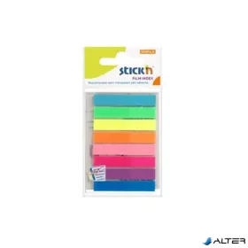   Jelölőcímke, műanyag, 8x20 lap, 45x8mm, STICK N, neon színek