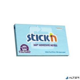   Öntapadó jegyzettömb, 76x127 mm, 100 lap, STICK N „360°”, kék