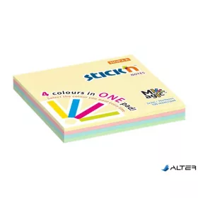   Öntapadó jegyzettömb, 76x76 mm, 100 lap, STICK N 'Magic Pad' pasztell színek