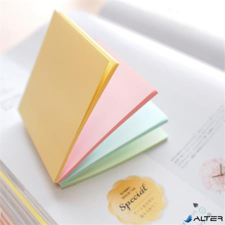 Öntapadó jegyzettömb, 76x76 mm, 100 lap, STICK N 'Magic Pad' pasztell színek