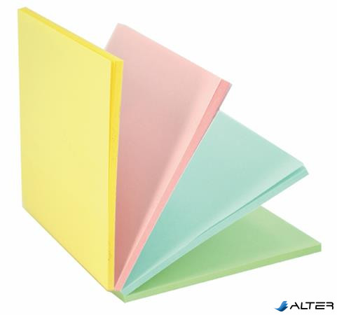 Öntapadó jegyzettömb, 76x76 mm, 100 lap, STICK N 'Magic Pad' pasztell színek