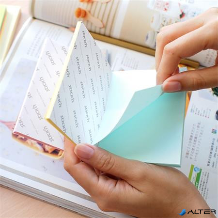 Öntapadó jegyzettömb, 76x76 mm, 100 lap, STICK N 'Magic Pad' pasztell színek