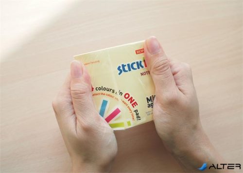 Öntapadó jegyzettömb, 76x76 mm, 100 lap, STICK N 'Magic Pad' pasztell színek