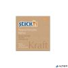 Öntapadó jegyzettömb, 76x76 mm, 100 lap, STICK N "Kraft Notes", barna