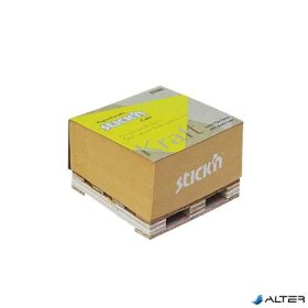   Öntapadó jegyzettömb, 76x76 mm, 400 lap, mini raklap, STICK N "Kraft Cube", barna