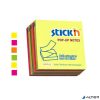 Öntapadó jegyzettömb csomag, "Z", 76x76 mm, 6x100 lap, STICK N, neon színek