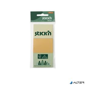   Öntapadó jegyzettömb, 38x51 mm, 3x100 lap, STICK N, pasztell színek