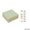 Öntapadó kockatömb, 51x51mm, 240 lap, STICK N, erdő színei pasztell mix