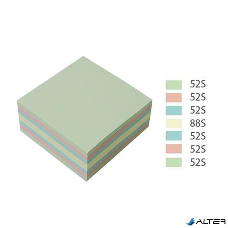 Öntapadó kockatömb, 76x76mm, 400 lap, STICK N, erdő színei pasztell mix