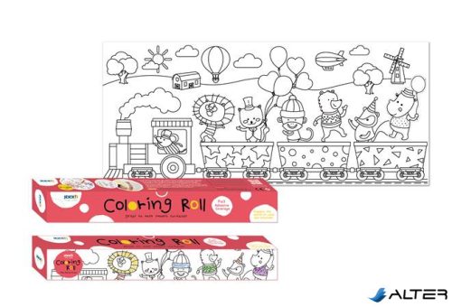 Színező tekercs, öntapadó, 31x355 cm, STICK N, parti vonat