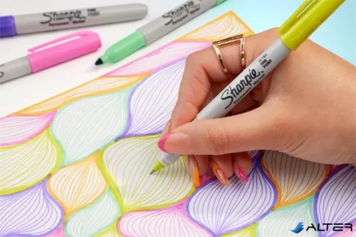 Alkoholos marker, 0,5 mm, kúpos, SHARPIE "Ultra Fine Point", sárga