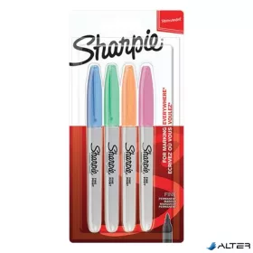   Alkoholos marker készlet, 1 mm, kúpos, SHARPIE "Fine Point", 4 különböző pasztell szín