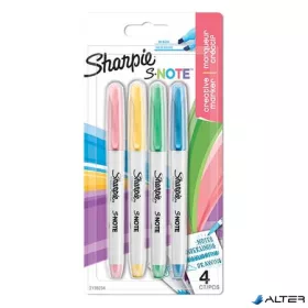   Filctoll készlet, vágott,  SHARPIE "S-Note", 4 különböző szín