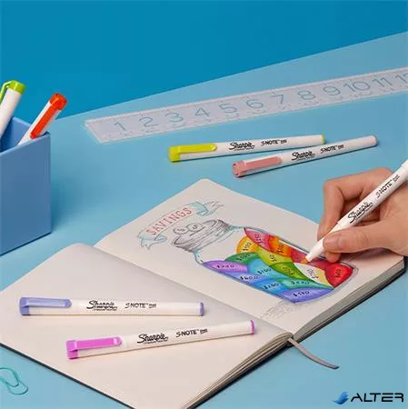 Filctoll készlet, vágott,  SHARPIE "S-Note", 4 különböző szín