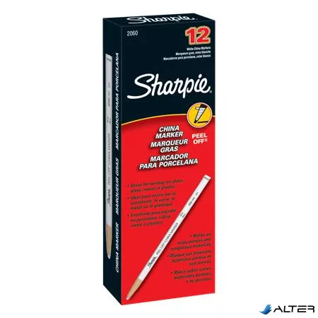 Jelölőceruza, 2,0 mm, SHARPIE 'Peel-Off China marker', fehér