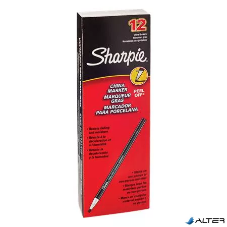 Jelölőceruza, 2,0 mm, SHARPIE 'Peel-Off China marker', fekete