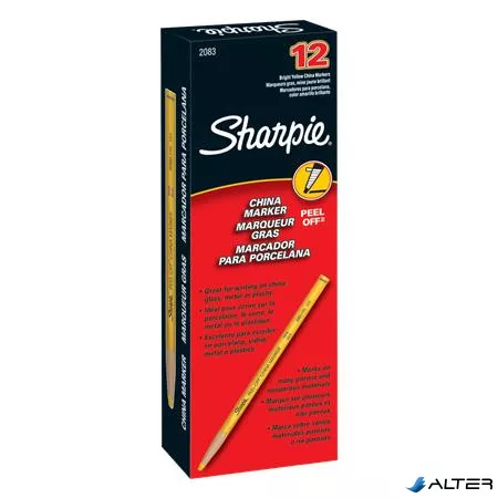 Jelölőceruza, 2,0 mm, SHARPIE 'Peel-Off China marker', sárga