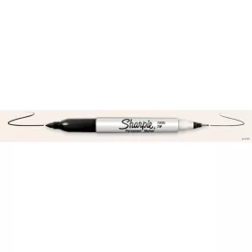   Alkoholos marker, kúpos, kétvégű, SHARPIE "Twin Tip", fekete